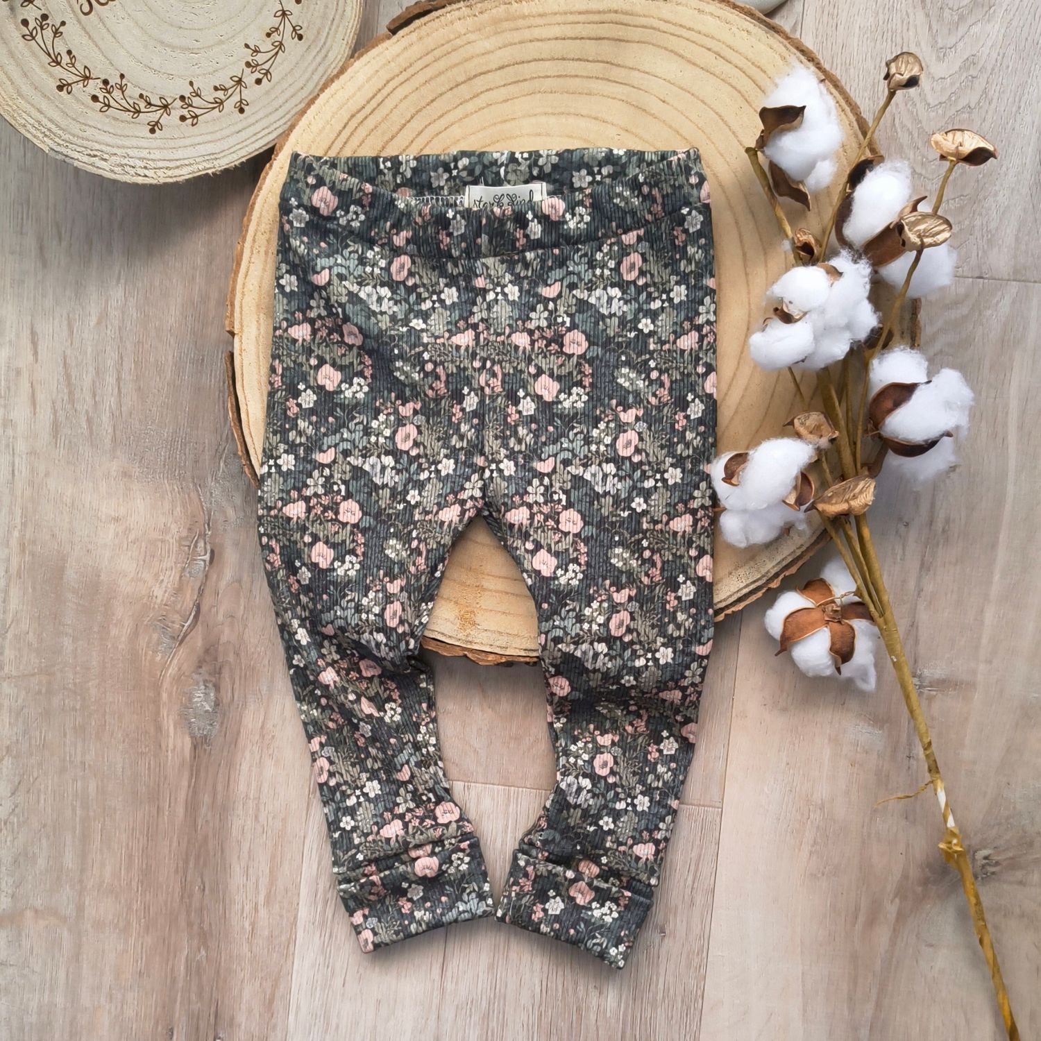 (Sofortkauf) Rib Leggings - Blütenmeer Grün - Gr. 74/80