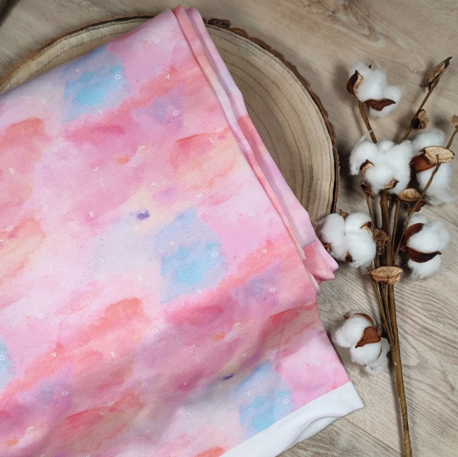 (Stoff) Rib Jersey - Splashes LOVE