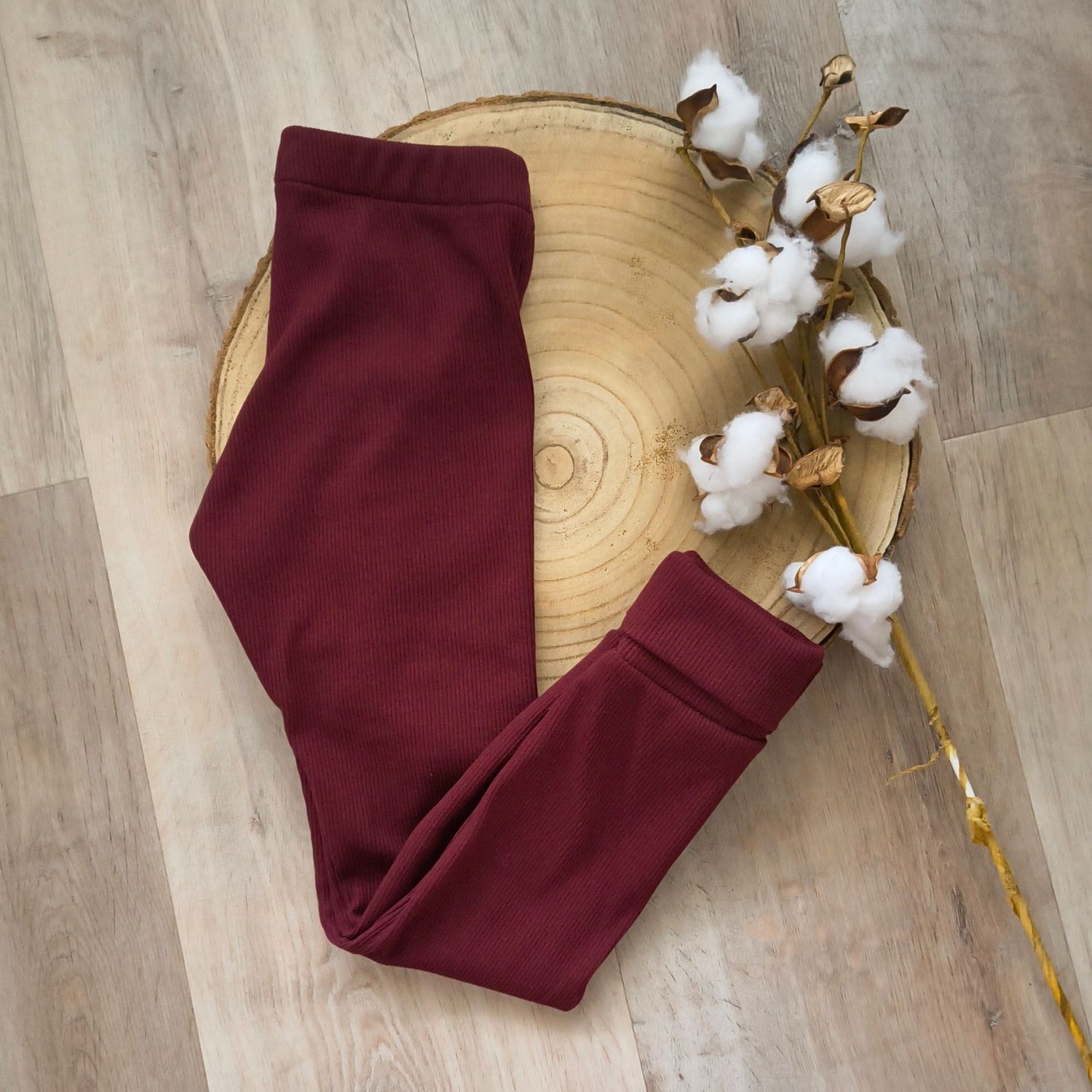 Rib Jersey Leggings - Bordeaux 