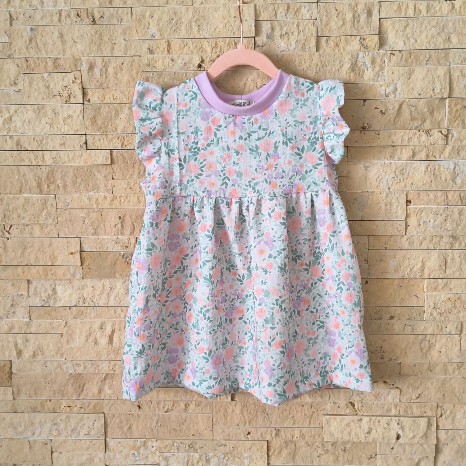 Kleid - Musselin Pastell-Blüten 