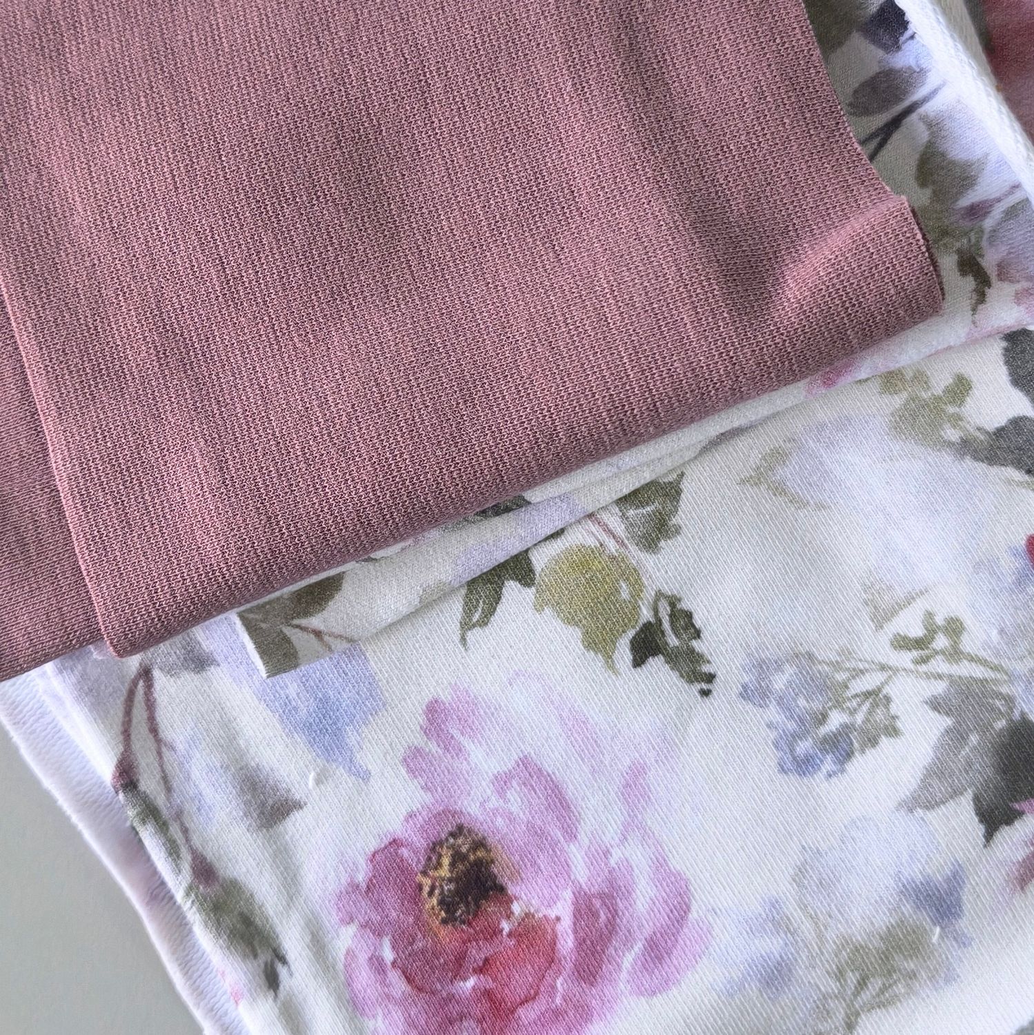 (Sofortkauf) Pullover French Terry - Aquarell Rose Mauve - Gr. 62/68