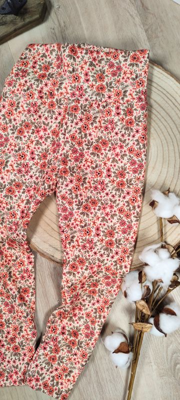 (Sofortkauf) Leggings - Jersey Buschblüten mit Gummiband am Bund - 98/104