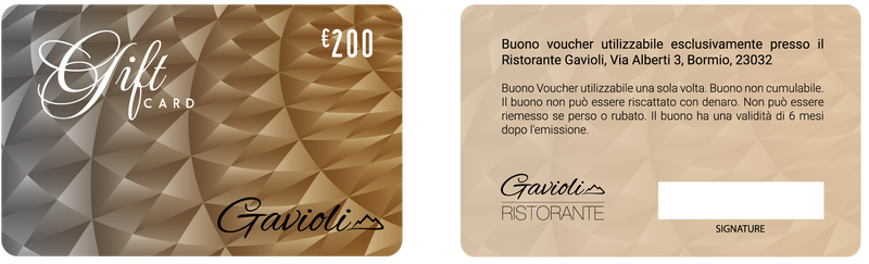 Gift Card € 200,00 Gift Card € 200,00
