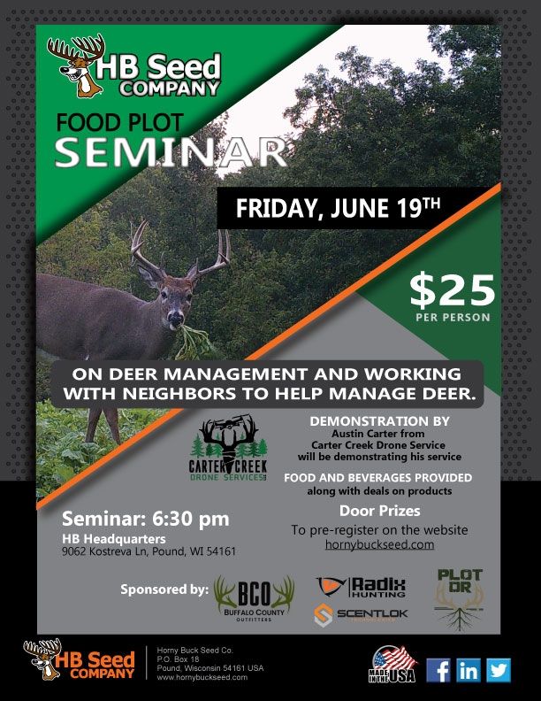 June 19, 2026 Food Plot Seminar on the Farm June 19, 2026 Food Plot Seminar on the Farm