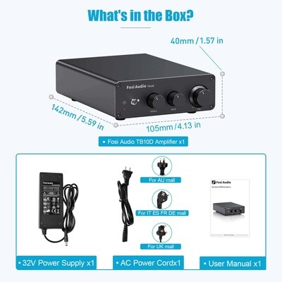 FOSI Audio TB10D 300Wx2 (32V PSU) 48V Power Supply optional!!