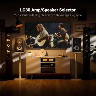 Fosi Audio LC30 VU Meter Amplifier Speaker Selector Switch Box Audio Visualizer