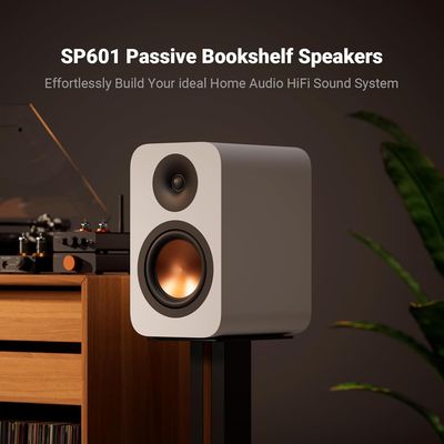 Fosi Audio SP601 Passive Bookshelf Speakers, 4Ω 160W Home Audio HiFi Stereo Speaker with 6.5" HybridCone Composite Woofers and 1.5" Silk Dome Tweeters for Home Theater/Listening Room (Pair)