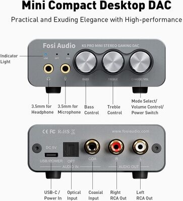 FOSI Audio K5 Pro Gaming DAC
