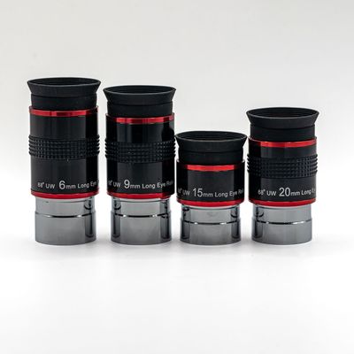 Full Set of 4, 1.25" Ultra Wide Angle 68 degrees Eyepiece at 6mm, 9mm 15mm, 20mm.