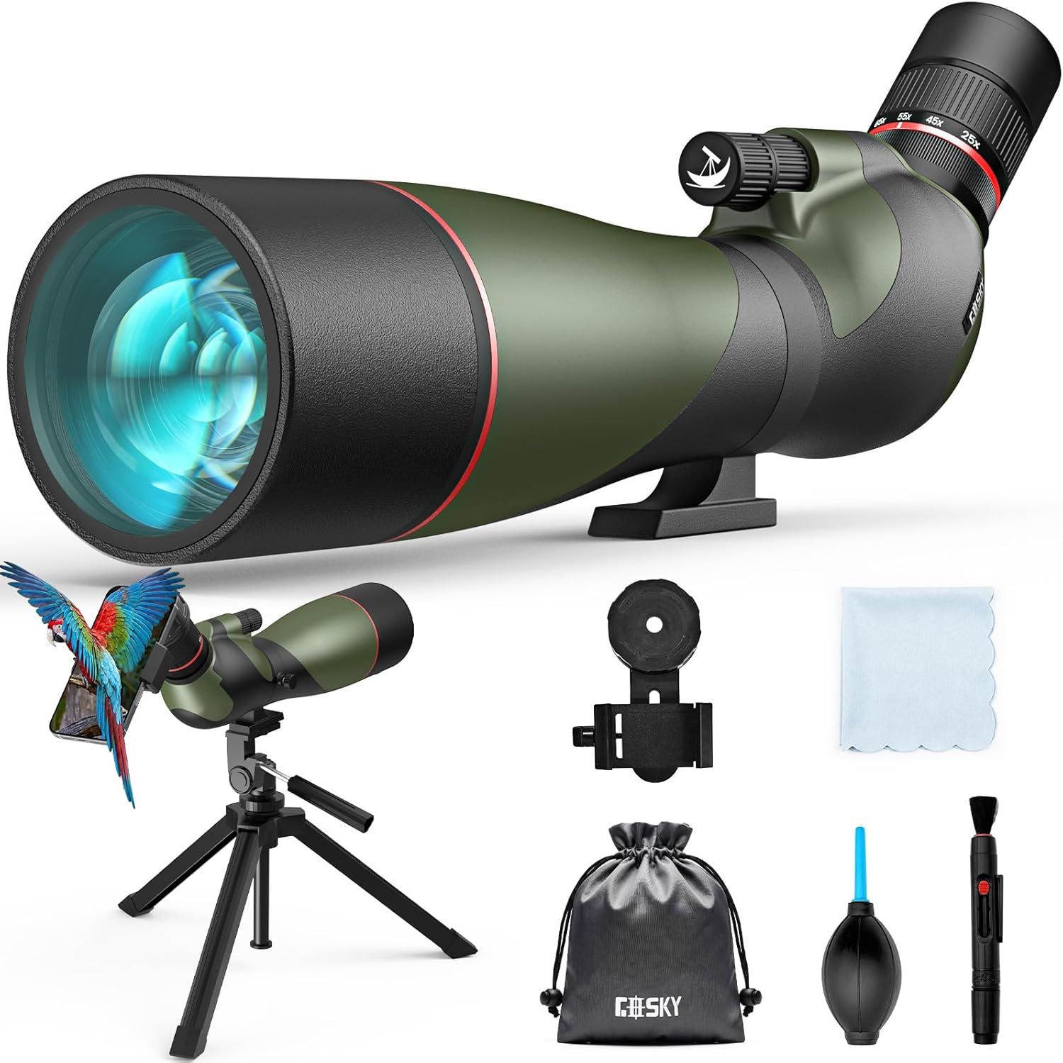 Gosky Falcon Pro 25-75x85 High Powered Spotting Scope -