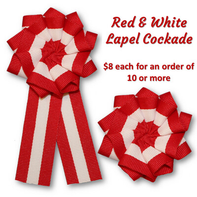 Red &amp; White Lapel Cockade