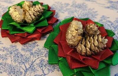 Christmas Spirit Pine Cone Cockade