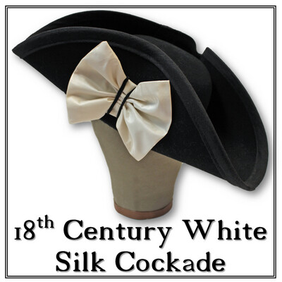 18th Century White Silk Cockade