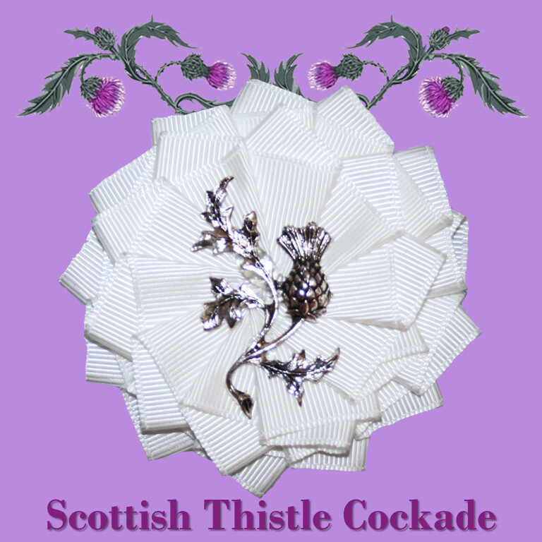 Scottish White Thistle Cockade
