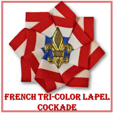 French Tricolor Lapel Cockade