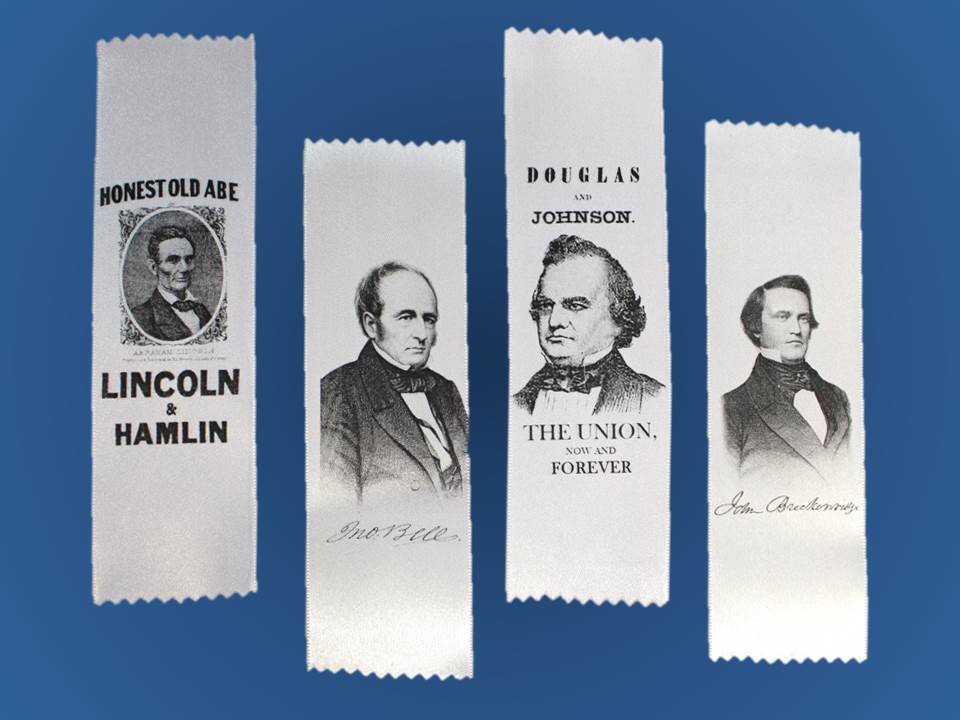 1860 Campaign Ribbon - Lincoln, Douglas, Bell or Breckenridge