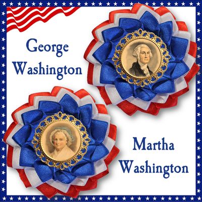 George &amp; Martha Washington Cockades/Ornaments