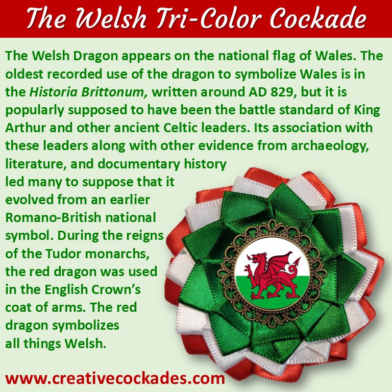 Tricolor Welsh Cockade