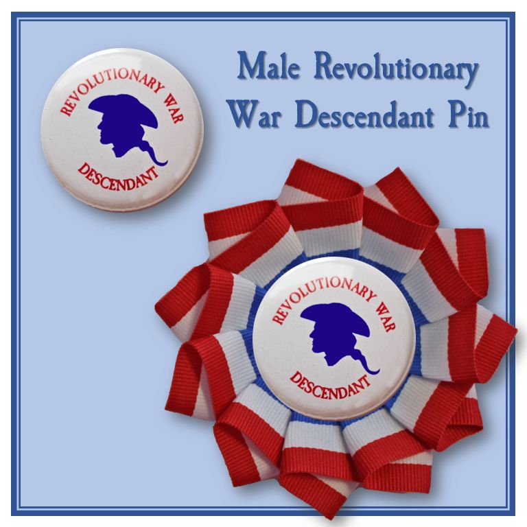 Male Revolutionary War Descendant Pin