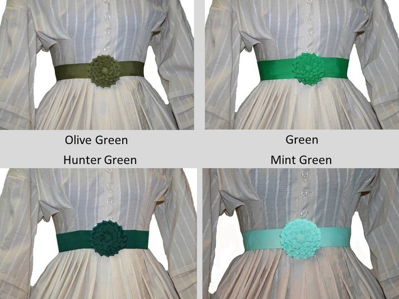 Shades of Green - Petersham Rosette Belt