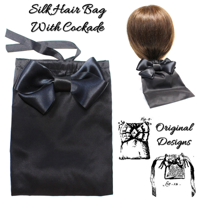 Silk Hair Bag with Bow Cockade