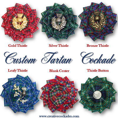 Two CUSTOM Tartan Cockades - Available in 4 weeks