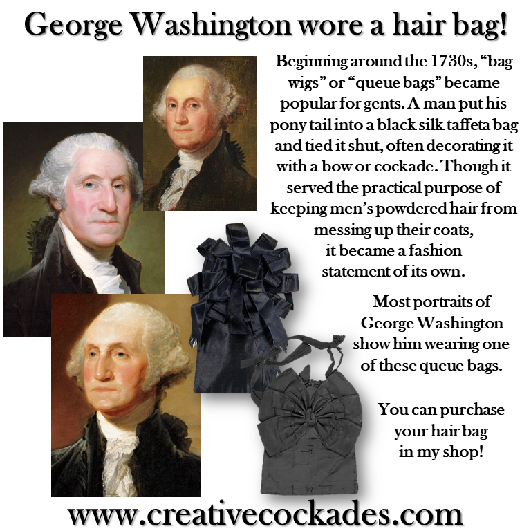 Silk Hair Bag with Bow Cockade