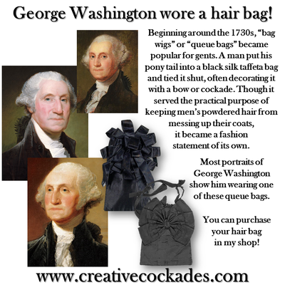 Silk Hair Bag with Bow Cockade