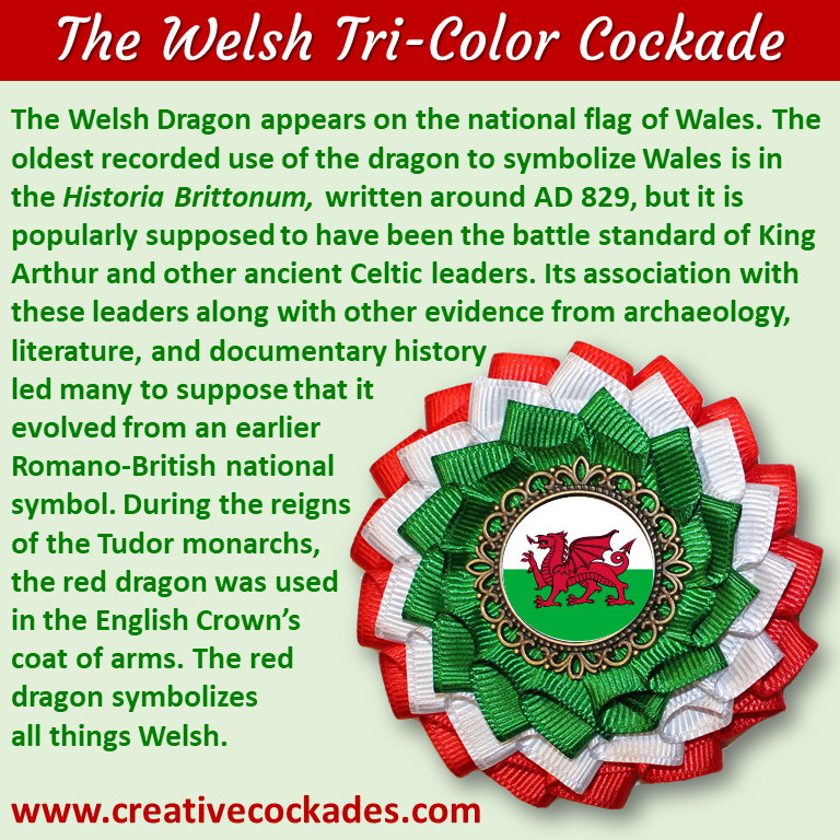 Tricolor Welsh Cockade