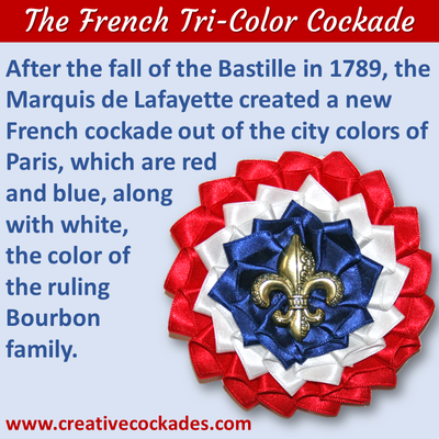 French Tricolor Cockade with Fleur de Lis