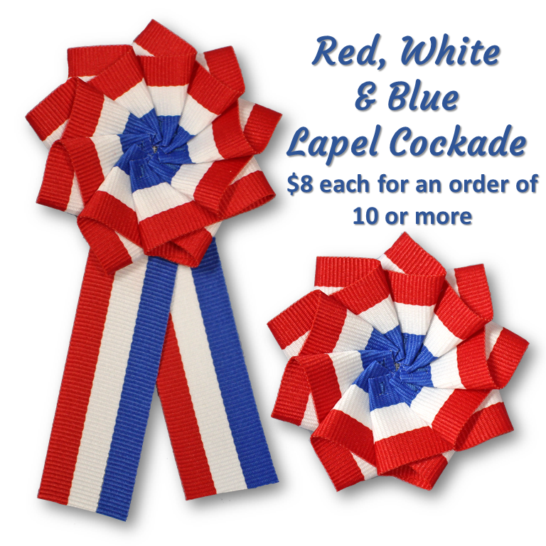 Red, White &amp; Blue Lapel Cockade
