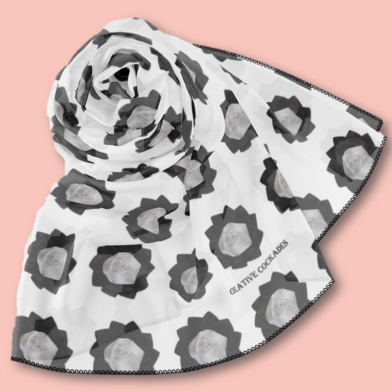 Restoration Rose Scarf, Scarf size: 25" × 25"