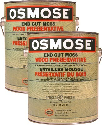 $64.48/gln., Osmose® End Cut moss prod. #1064, 2 gallons, 3.78L x 2. Promo code: 4GALLONS