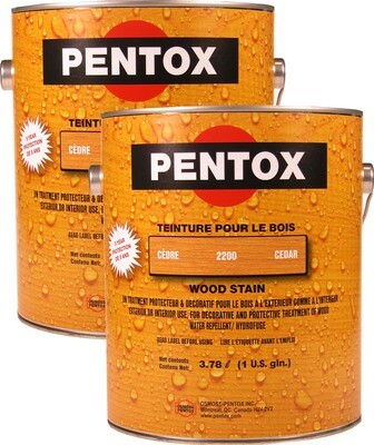 $91.48/gln., Pentox® Wood Stain/ Pentox® Teinture à bois/
Pentox® 品牌木材染色剂产品, 2 gallons, 3.78L x 2, promo code: "4GALLONS"