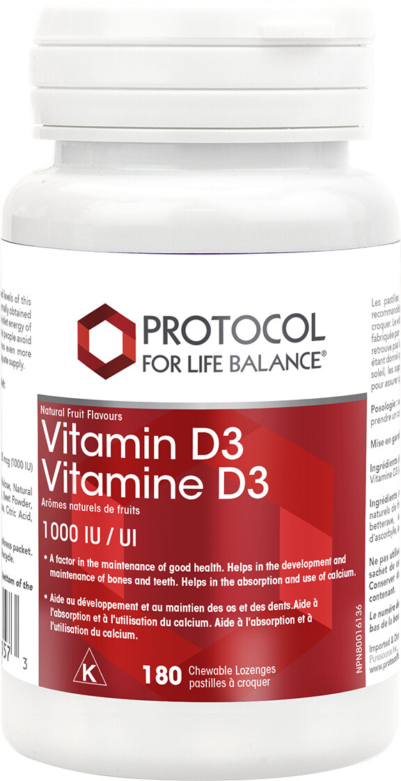 Vitamin D3 Chewable Lozenge by Protocol for Life Balance