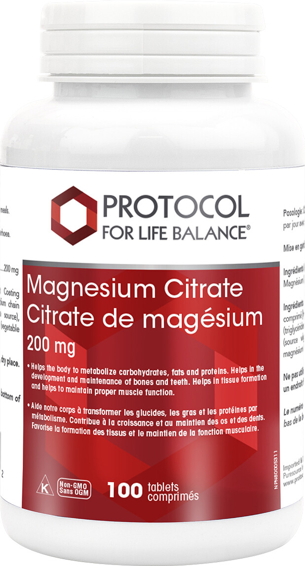 Magnesium Citrate 200mg by Protocol for Life Balance