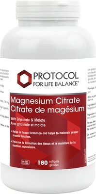 Magnesium Citrate 180 Gels by Protocol for Life Balance