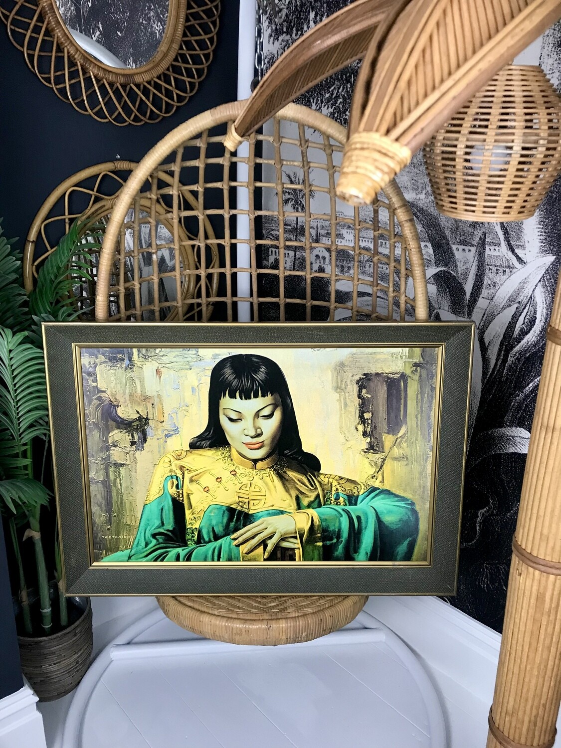 Mid Century Original Tretchikoff 1950s Lady From Orient Framed Print