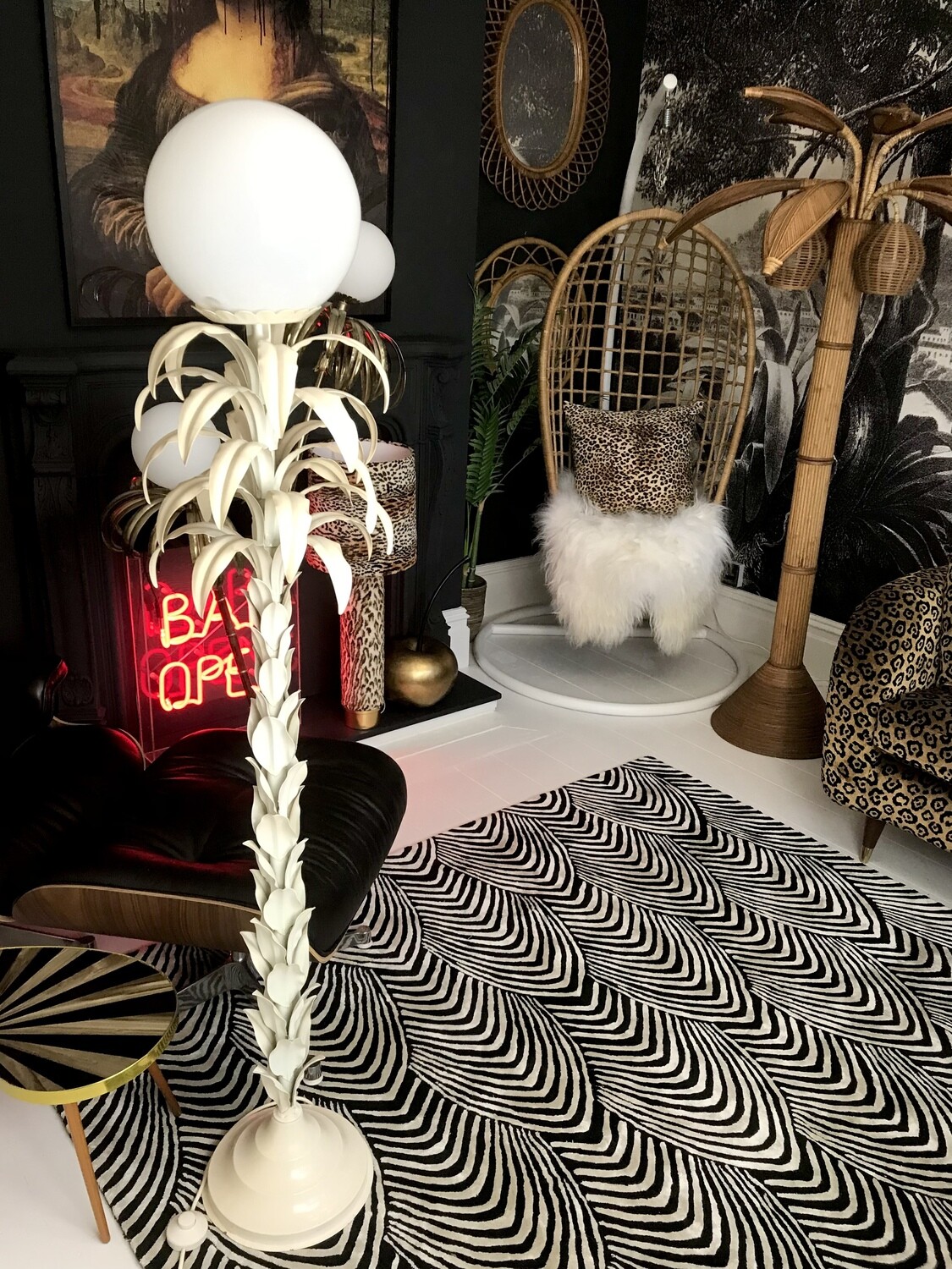 Mid Century 1970’s Italian Palm Tree Standard Lamp In The Manner Of  Sergio Terzani