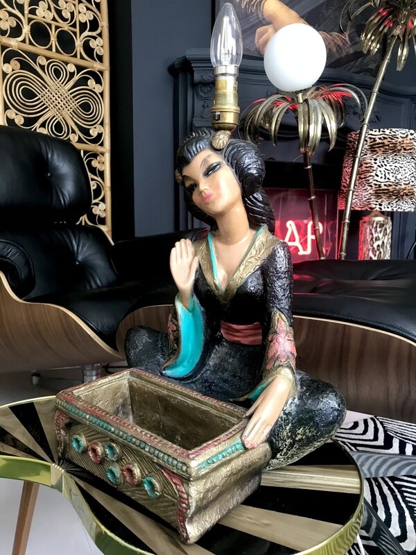 Mid Century 1950’s Side Eye Geisha Girl Tretchikoff Era Chalkware ?