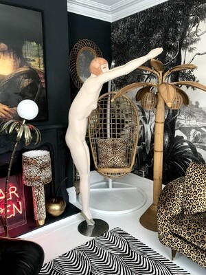 Mid Century Deco Style Swimwear Flat Backed Mannequin On Stand