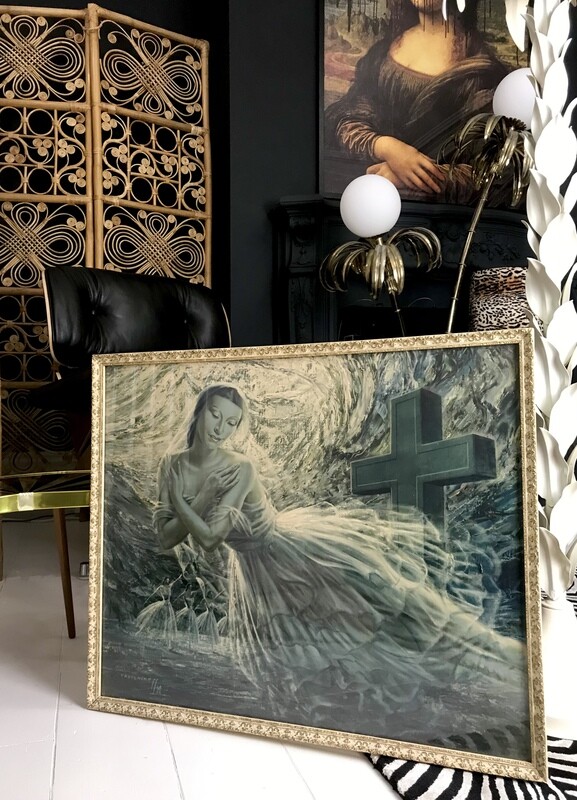 Mid Century Tretchikoff 1952 'Alicia Markova as Giselle' Print Gilded Frame With Glass