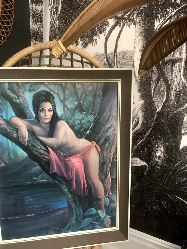 Mid Century 1960’s Iconic J H Lynch ‘Woodland Goddess’ Print Original Frame