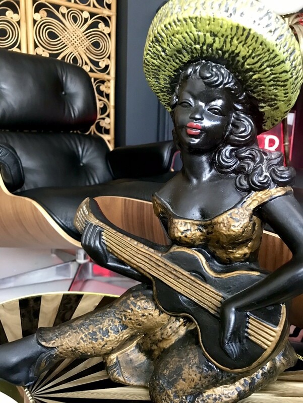 Mid Century 1950s Chalkware Tretchikoff Era Large Merlini 520 Chalkware Full Figure
