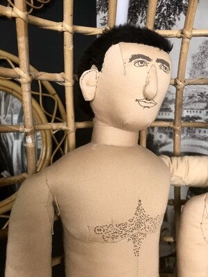 Vintage Sex Education Anatomical Cloth Dolls Dolly And Dick 38”