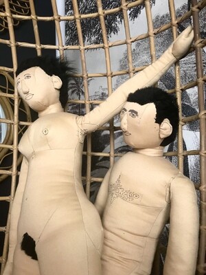 Vintage Sex Education Anatomical Cloth Dolls Dolly And Dick 38”