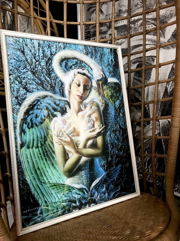 Mid Century Tretchikoff 1949 Original Ballerina Print 'Alicia Markova The Dying Swan'