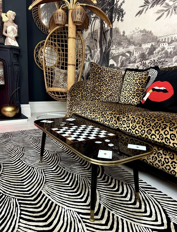 Mid Century Rare 1950’s Glass Top Cocktail Games Chess Board Coffee Table Dansette Legs Germany