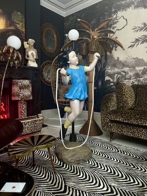 Vintage Little Audrey Life Size Levitating Skipping Girl Floor Lamp 58.5” SKU00635