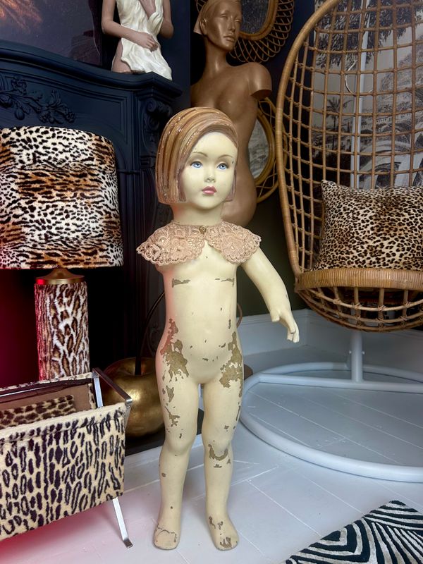 Deco Style 1950’s Greta Girl Shop Display Child Mannequin 32”